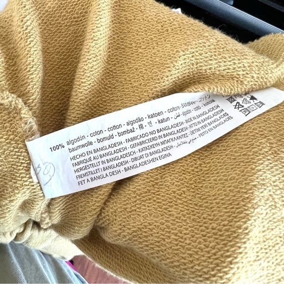 Zara Cargo Green Sheen Wide Leg High Waisted Plush Cotton Sweatpants Small - Picture 8 of 16